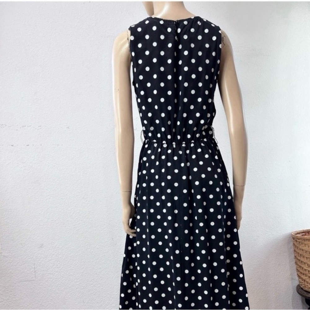 Vintage Dani/Michaels polka dots Sleeveless Crew Neck Midi Sundress - Picture 5 of 16
